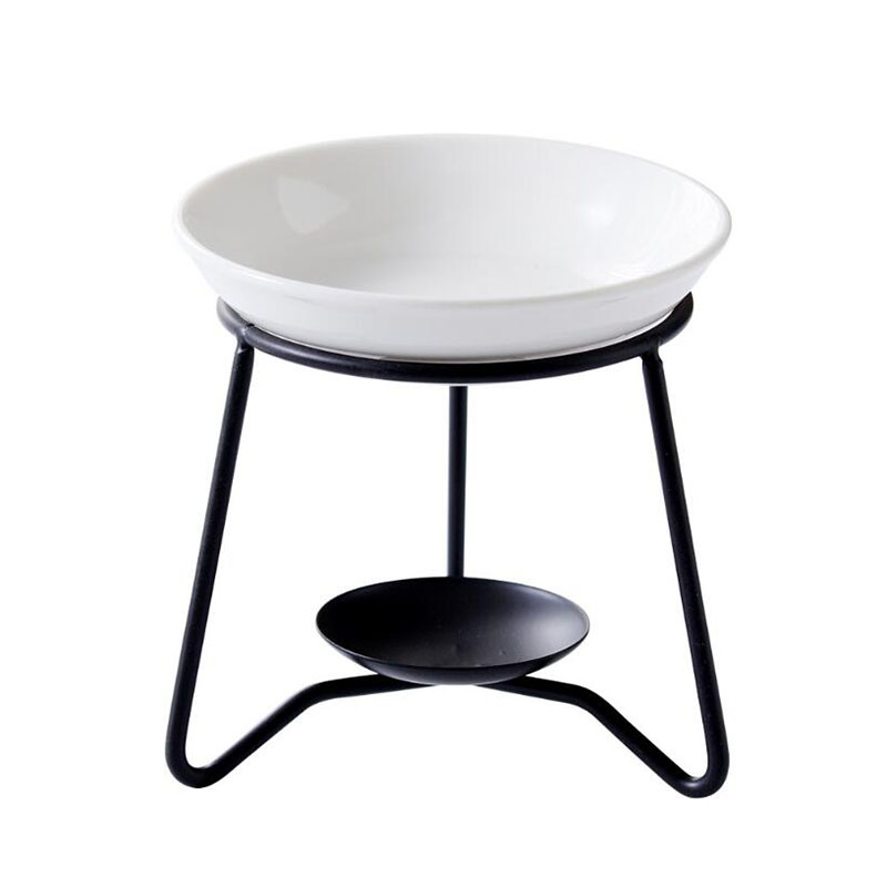 Home Fragrance Oil Burner - Support métallique créatif bol en céramique