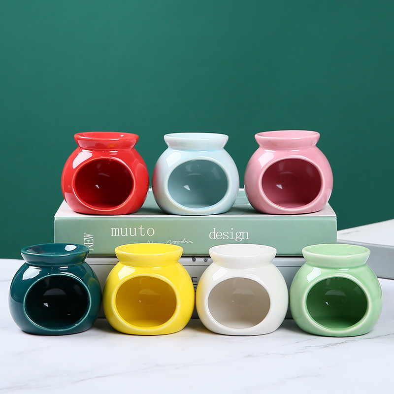 Home Fragrance Oil Burner - Brûleur d'arômes en porcelaine, mini porte-bougie,