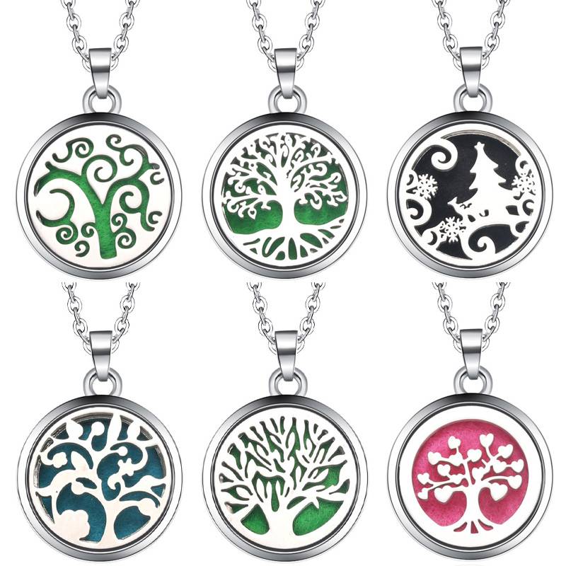 Diffuser Necklace Locket - Collier de boîte d'arôme d'arbre de