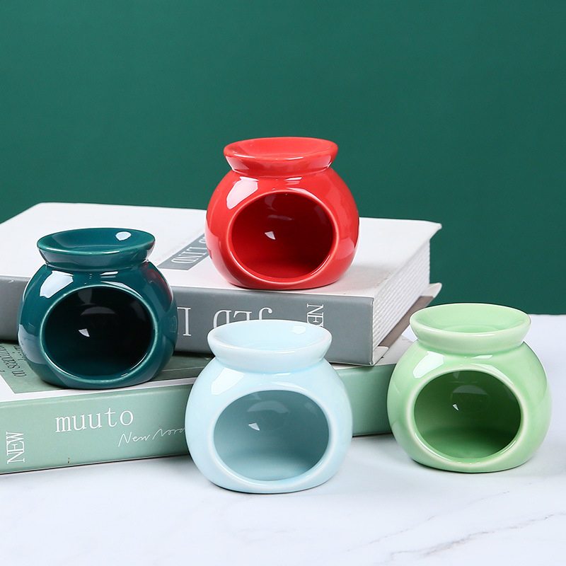 Home Fragrance Organic - Brûleur d'arôme en porcelaine, Mini bougeoir