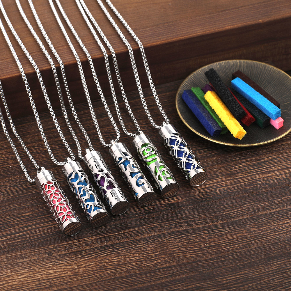 Diffuser Necklace Locket - Collier diffuseur d'aromathérapie, motif d'amour, médaillon