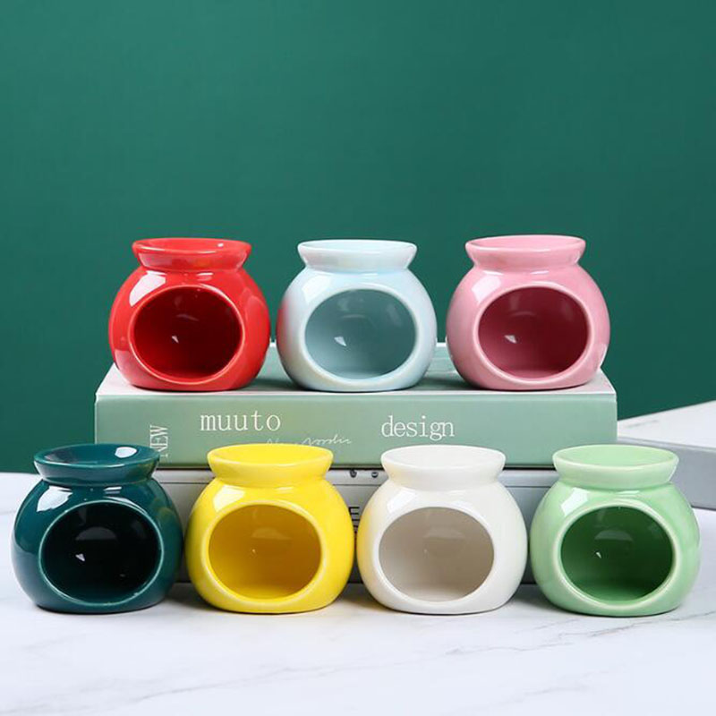 Home Fragrance Oil Burner - Mini Bougeoir en Porcelaine pour Décoration