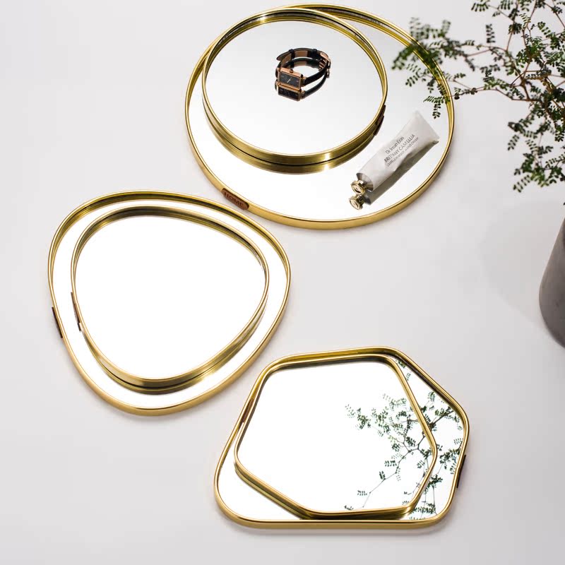 Plateau miroir doré, organisat - Home Fragrance Luxury avis et prix